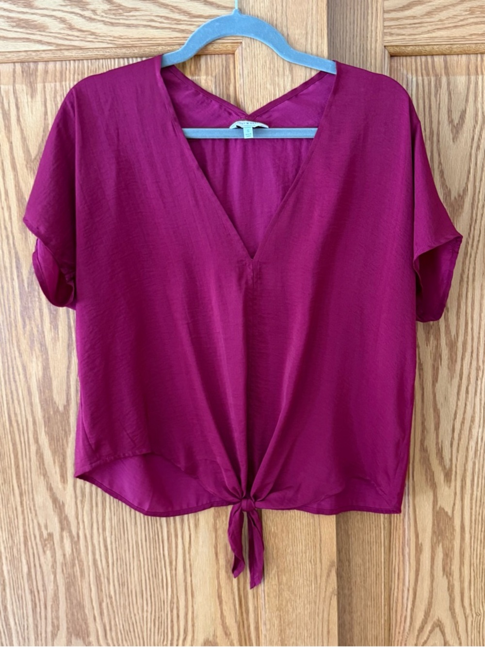 Lucky Brand Berry Tie-Front V-Neck Blouse